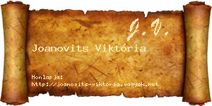 Joanovits Viktória névjegykártya